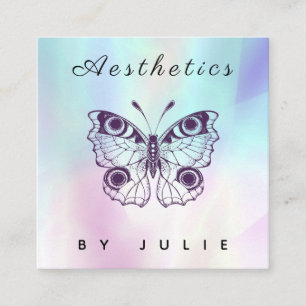 Aesthetics HoloGraph Elegant Butterfly Modern Fyrkantigt Visitkort