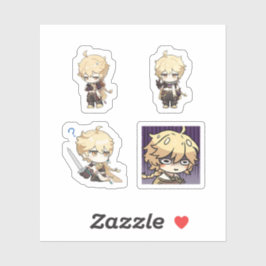 Aether Genshin Impact 4-pack Stickerark Extra Klistermärken