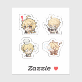 Aether Genshin Impact 4-pack Stickerark Extra P Klistermärken