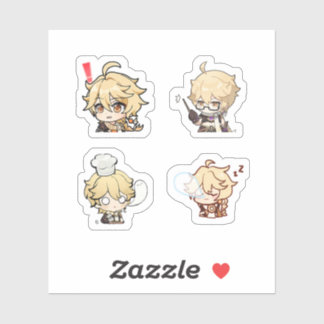 Aether Genshin Impact 4-pack Stickerark Extra P Klistermärken