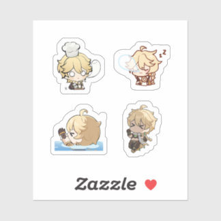 Aether Genshin Impact 4-pack Stickerark Extra P Klistermärken