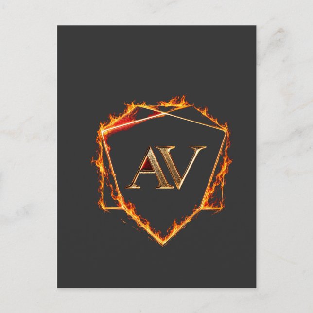 AETHER VANGUARD - AV Logotyp Stenform Streetwear Vykort (Framsida)