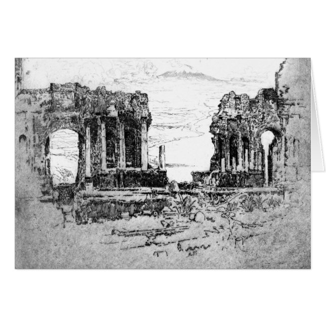 Aetna från Taormina 1913 Hälsningskort (Framsidan Horizontal)