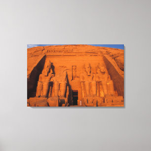AF, Egypten, Abu Simbel. Fasaden vid solnedgång, S Canvastryck