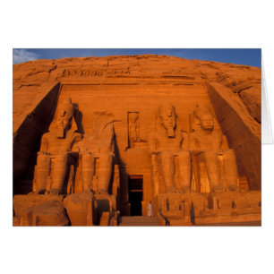 AF, Egypten, Abu Simbel. Fasaden vid solnedgång, S Hälsningskort