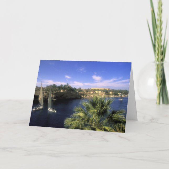 AF, Egypten, Upper Egypten, Aswan. Floden Nile Kort (Framsida)