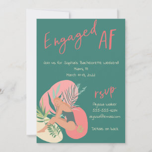 AF-Grönt och Rosa Summer Bachelorette Inbjudningar