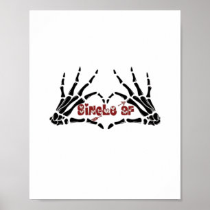 Af Skeleton Händer Heart Classic Poster