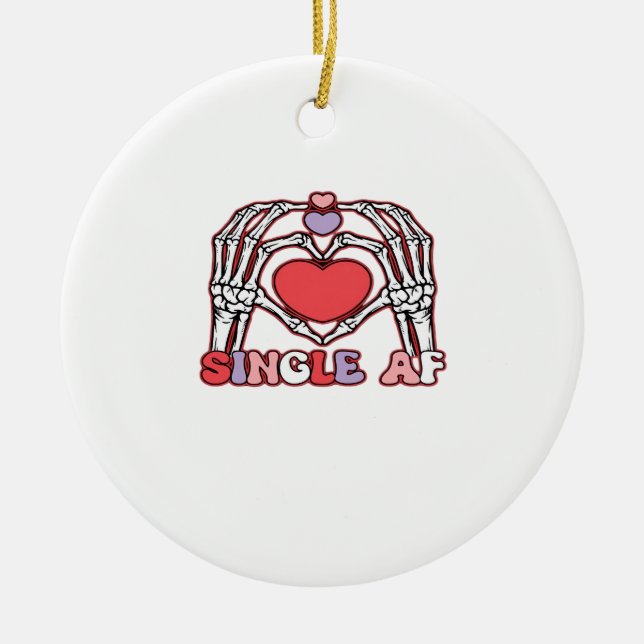 Af Skeleton Händer Valentines day Classic Julgransprydnad Keramik (Framsidan)