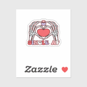 Af Skeleton Händer Valentines day Classic Klistermärken