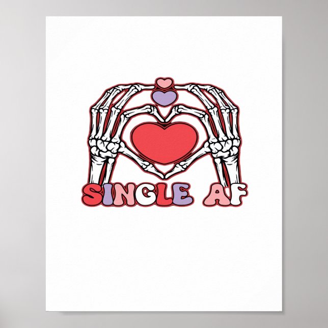 Af Skeleton Händer Valentines day Classic Poster (Framsidan)