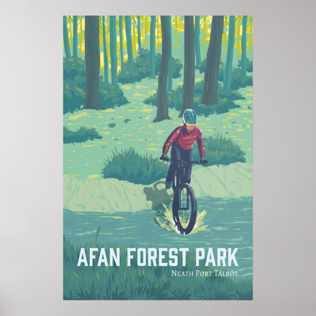 Afan Forest Park Mountainbike Reseaffisch Poster (Framsidan)