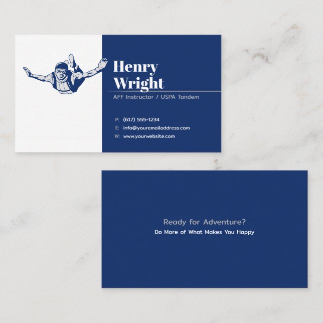 AFF-instruktör | USPA Tandem | Skydive Visitkort (Fram/baksida)