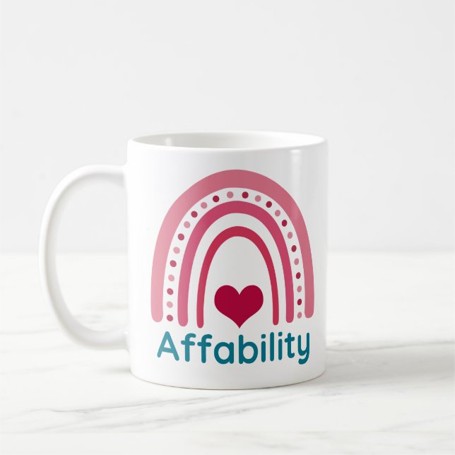 Affability Viva Magenta Boho Rainbow Kaffemugg (Vänster)