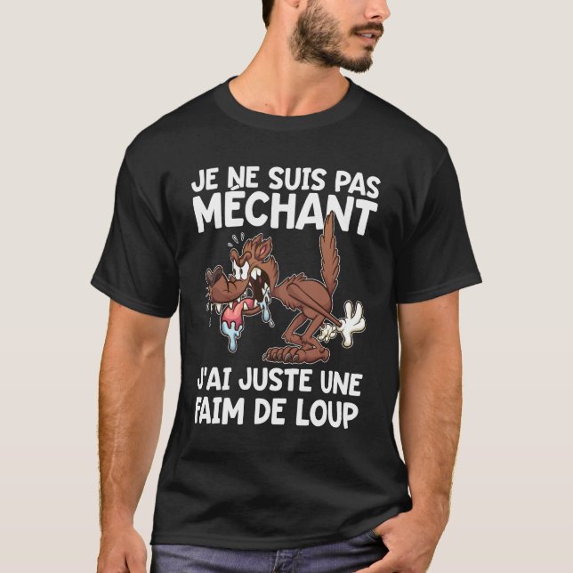 Affamé Faim Gourmand Gourmandise T Shirt (Framsida)