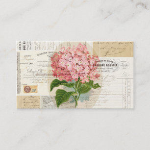 Affär Ca för Ephemera för rosa vanlig hortensia Visitkort