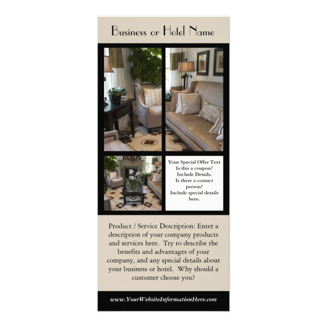 Affär eller hotellkuggekort reklamkort (Framsidan)