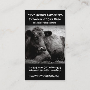 Affär för nötkreaturranch- eller lantgårdnötk visitkort