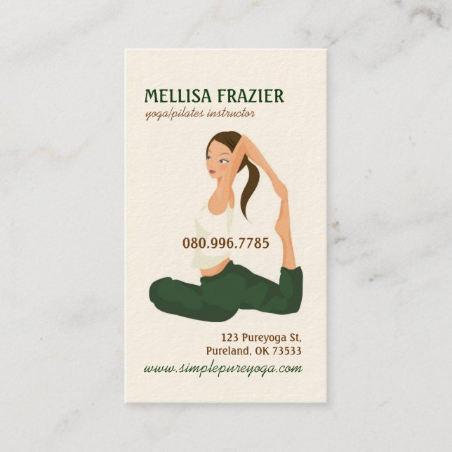 Affär/instruktör för YogaPilates meditation Visitkort (Framsida)