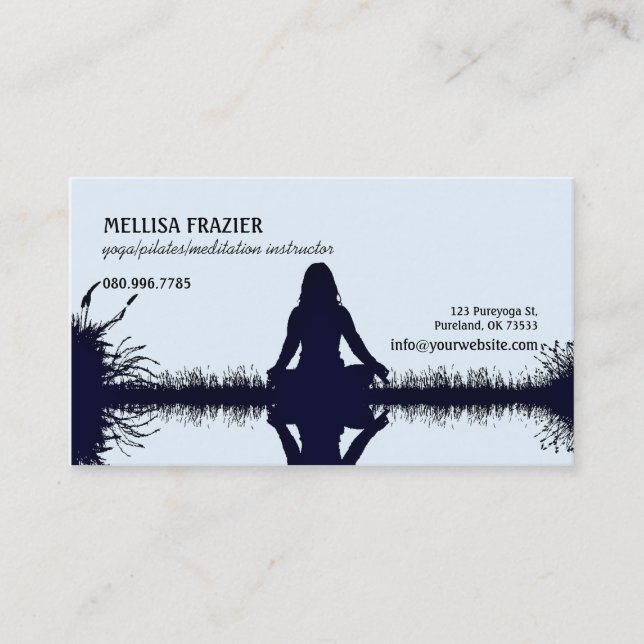 Affär/instruktör för YogaPilates meditation Visitkort (Framsida)