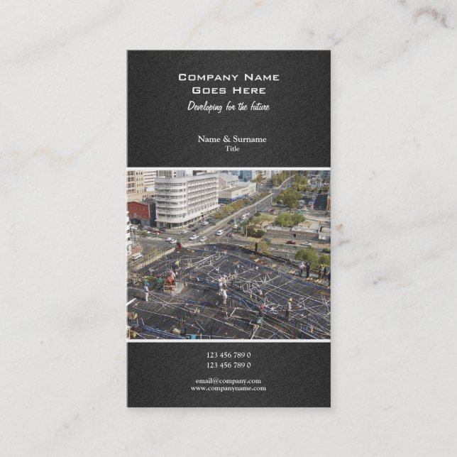 Affären profilerar egendomkonstruktionsutveckling visitkort (Framsida)
