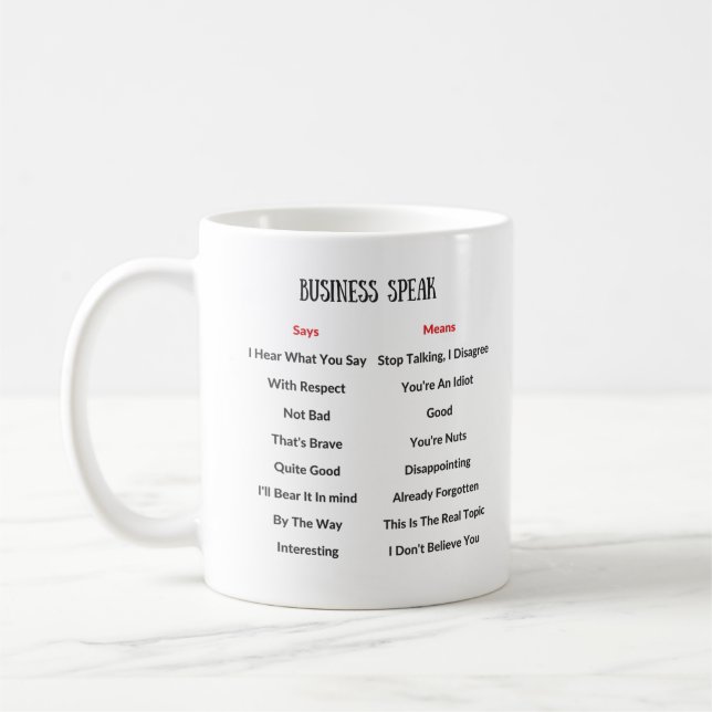 Affären talar översättaremuggen kaffemugg (Vänster)
