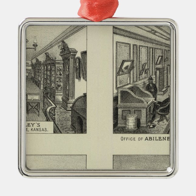 Affärer och uppehåll, Abilene, Kansas Julgransprydnad Metall (Framsidan)