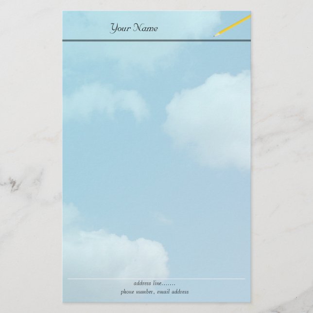 Affärer, skola, kontor stationär. brevpapper (Framsida)