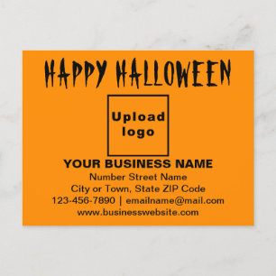 Affärs Halloweenhälsning i orange färg Vykort