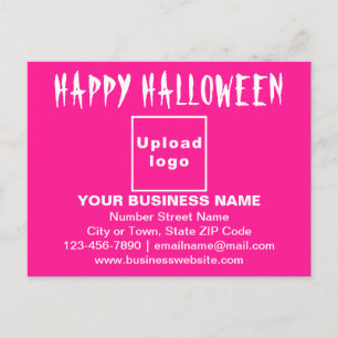 Affärs Halloweenhälsning på rosa postkort Vykort