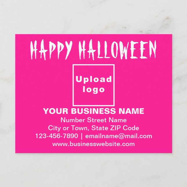 Affärs Halloweenhälsning på rosa postkort Vykort (Framsida)