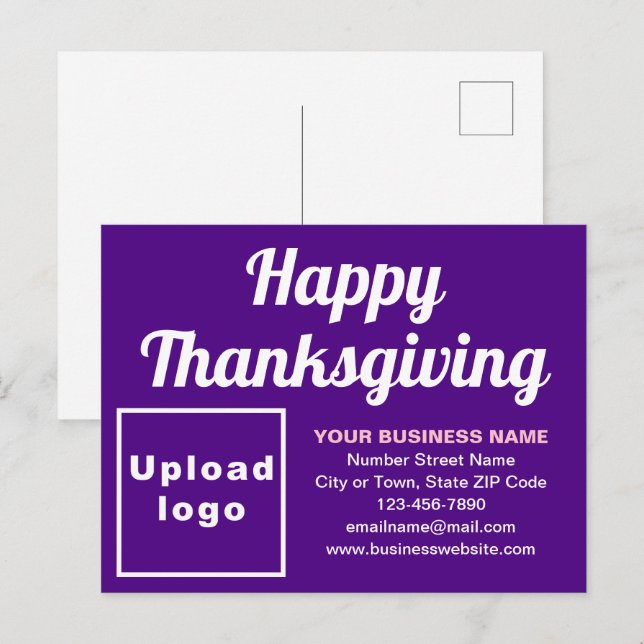 Affärs Thanksgiving Lila Högtid Julkort Helg Vykort (Fram/baksida)