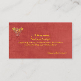 Affärsanalytiker, foenix-logotyp om lädereffekt visitkort