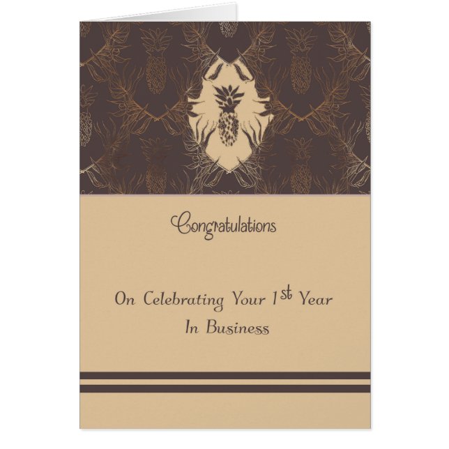 Affärsårsdag - första året hälsningskort (Framsidan)