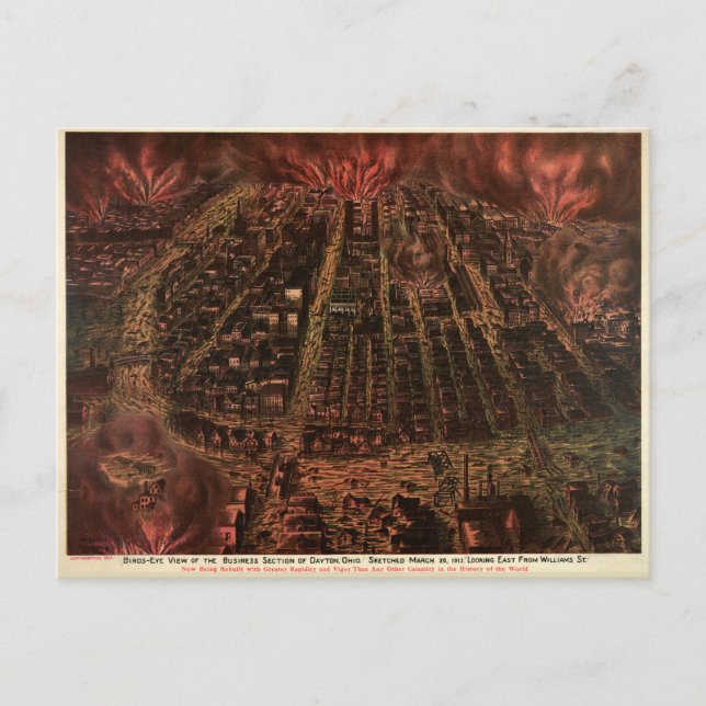 Affärsavdelningen i Dayton, Ohio (1913) Vykort (Framsida)