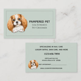 Affärsavtalskort för Groomer-Grönten för Cute Hund Tidsbeställning Kort