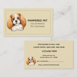 Affärsavtalskort för Groomer-Gulten för Cute Hund Tidsbeställning Kort
