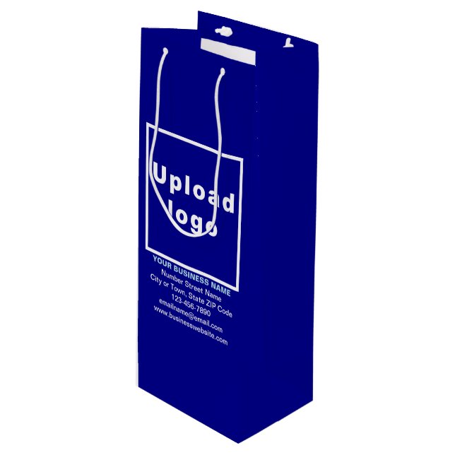 Affärsbeteckning på Blå Vin-presentsäck (Framsidan Vinklad)