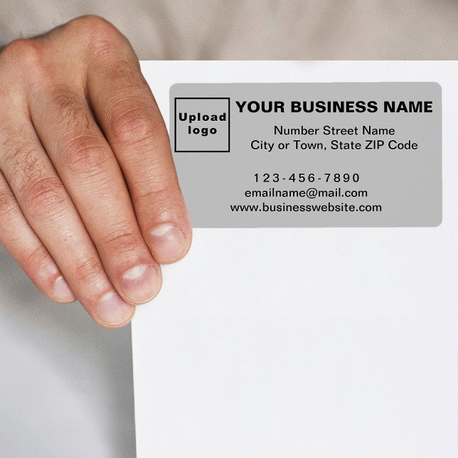 Affärsbeteckning på Grått-transportetikett Fraktsedel (Gray shipping label with your business brand)