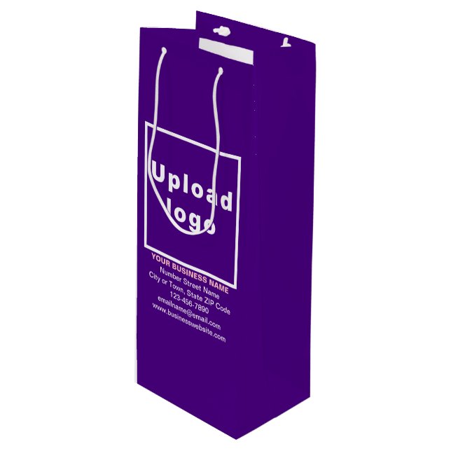 Affärsbeteckning på Lila Vin Gift Bag (Framsidan Vinklad)