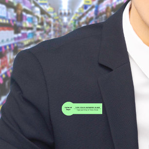 Affärsbeteckning på Ljust grönt profilform Namn br Namnbricka