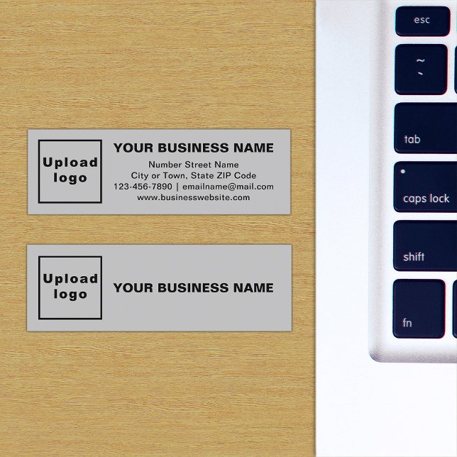 Affärsbeteckning på Mini Storlekt Grått-kort Mini Visitkort (The front and back of the gray mini business card with your brand)