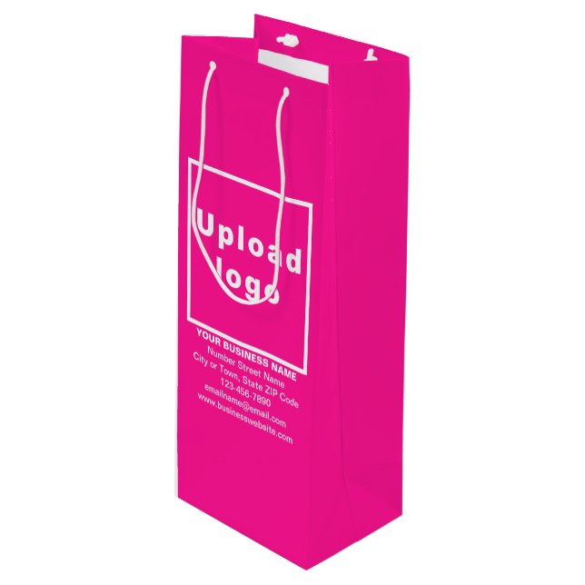 Affärsbeteckning på Rosa Vin Gift Bag (Framsidan Vinklad)