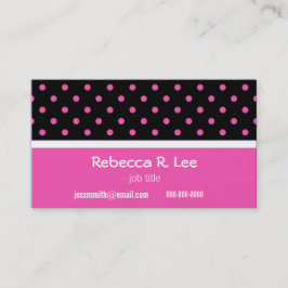 Affärsbil för coola, enkel, elegant rosa polka dot visitkort