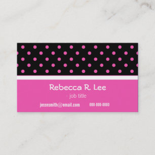 Affärsbil för coola, enkel, elegant rosa polka dot visitkort