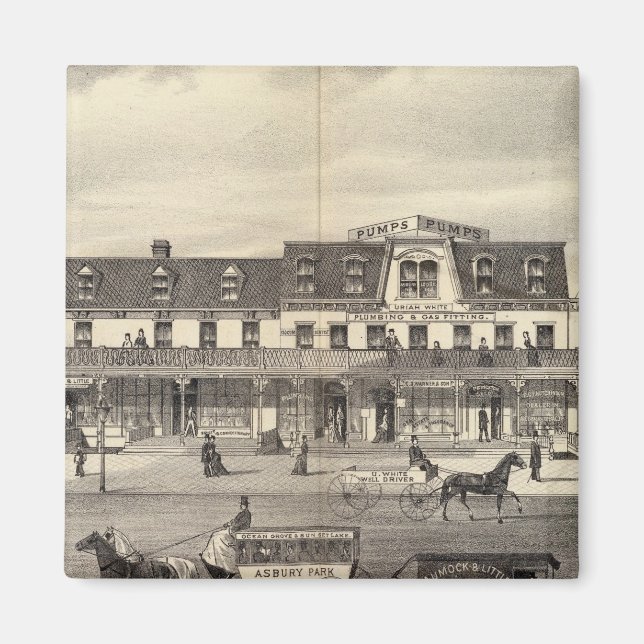 Affärsblock, Asbury Park, New jersey Magnet (Framsidan)