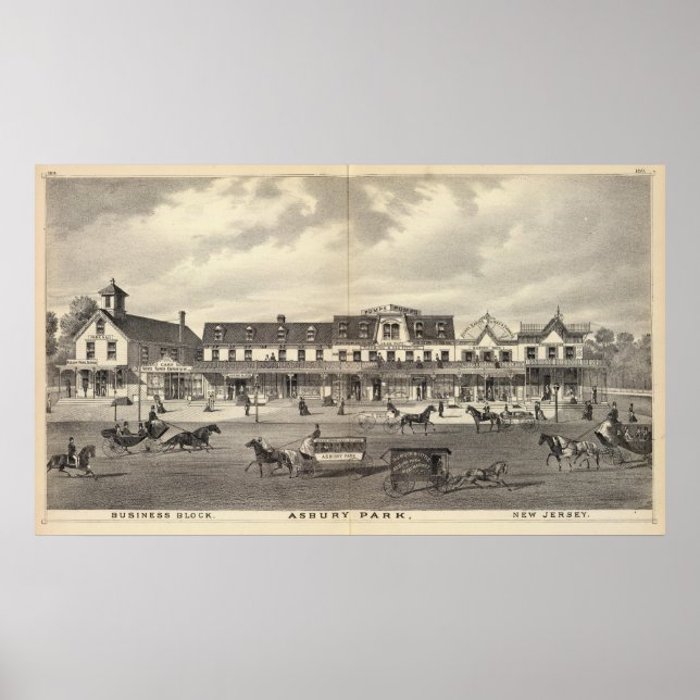 Affärsblock, Asbury Park, New jersey Poster (Framsidan)