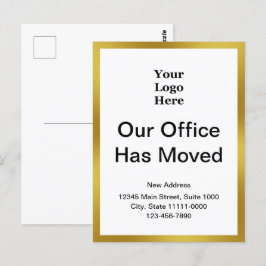Affärsbyte för Adress Guld och vitmall Vykort