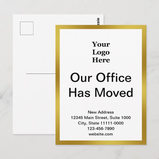 Affärsbyte i vitboken Adress Guld Vykort (Fram/baksida)