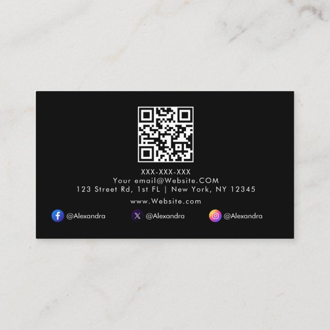 Affärscenter med minimalistisk QR-Professionell -  Visitkort (Baksida)
